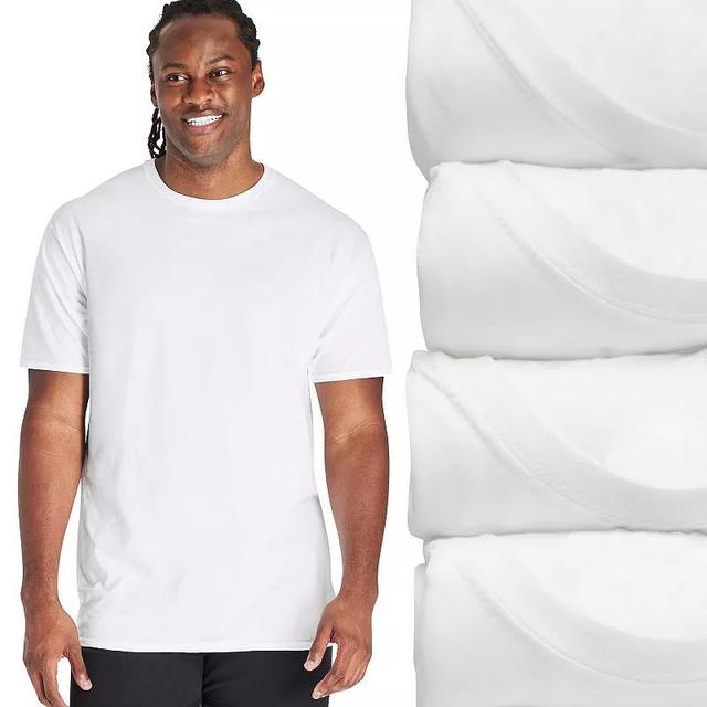 Mens Tall Hanes Ultimate FreshIQ Crewneck 4-Pack Tees Product Image