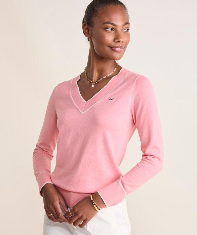 Cotton Cashmere Heritage V-Neck Sweater Product Image