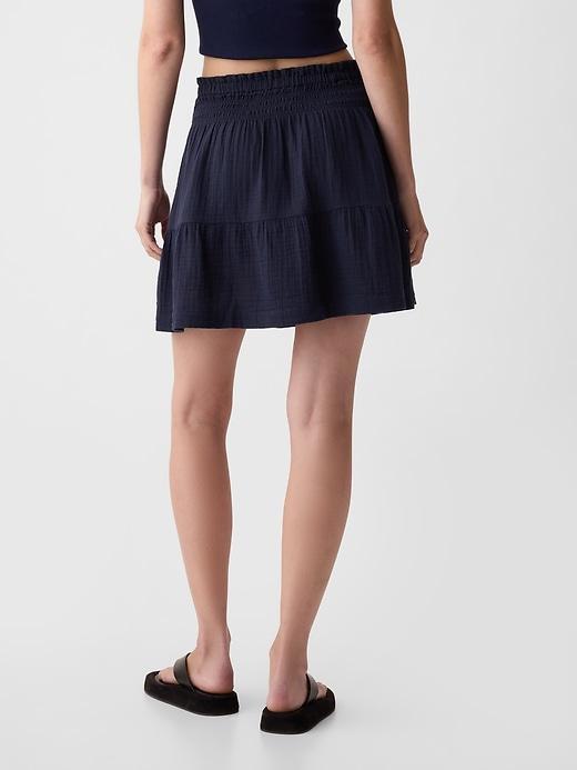 Crinkle Gauze Tiered Mini Skirt Product Image