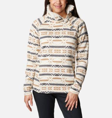 Columbia Women's Sweater Weather Sherpa Hybrid Pullover Chalk Checkered Peaks Product Image