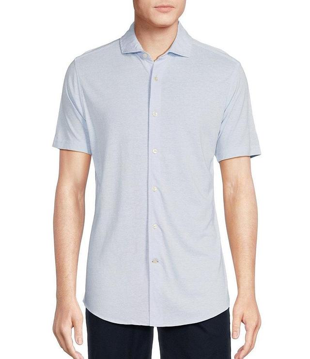 Daniel Cremieux Signature Label Jersey Jacquard Short Sleeve Coatfront Shirt Product Image