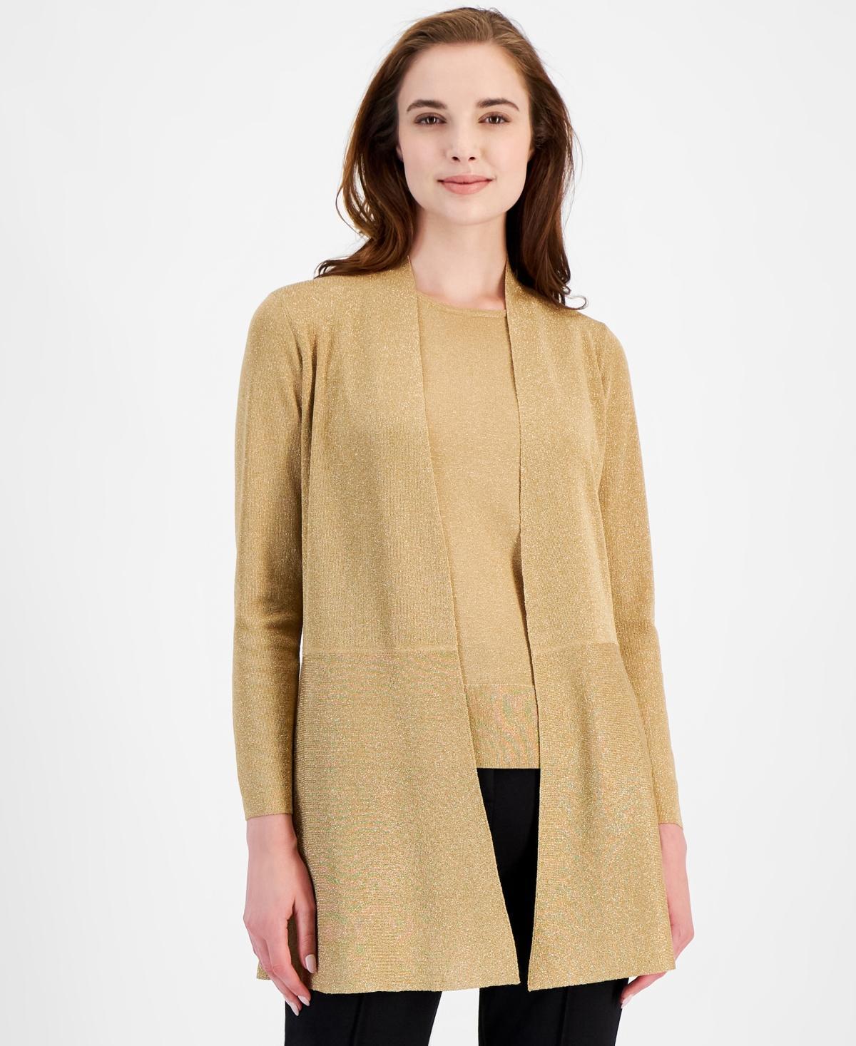 Anne Klein Womens Monterey Open-Front Long-Sleeve Cardigan Product Image