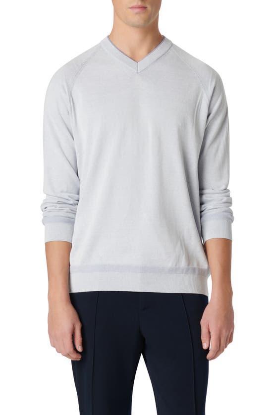 BUGATCHI Men's Cotton-silk V-neck Sweater In Lilac Product Image