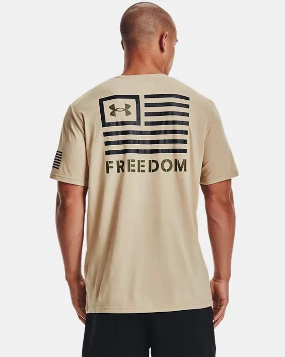 Under Armour Mens Relaxed Fit Freedom Logo Short Sleeve T-Shirt - Steel Light Heather Product Image