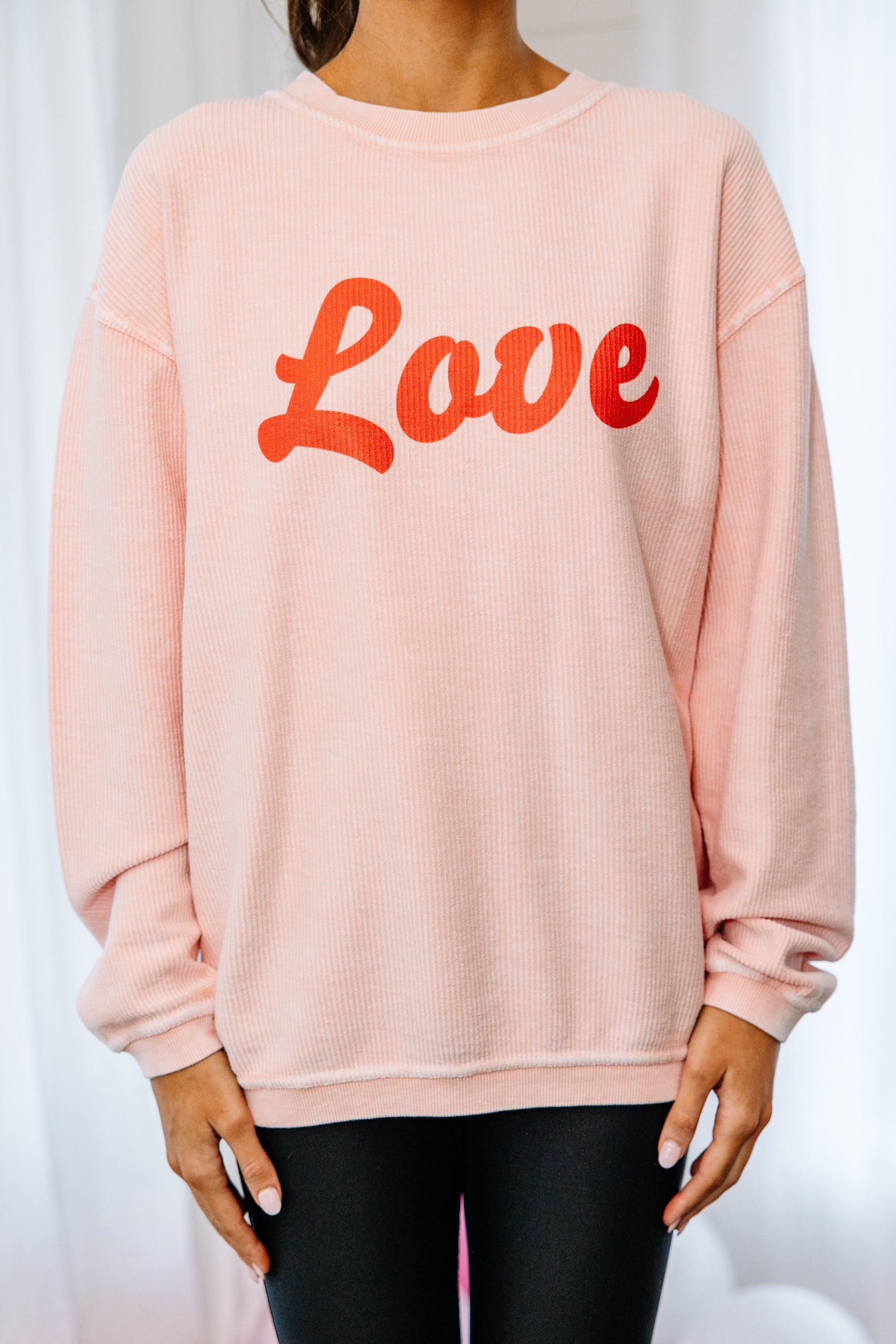 Only Love Blush Graphic Corded Sweatshirt Female Product Image