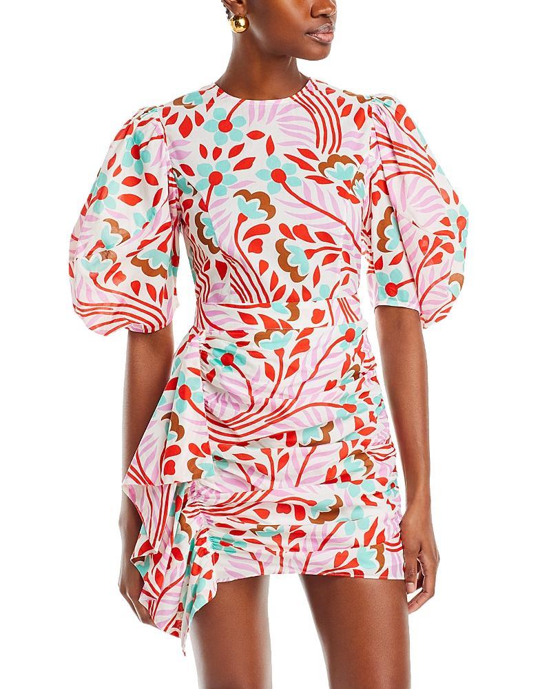 Womens Pia Printed Puff-Sleeve Minidress Product Image