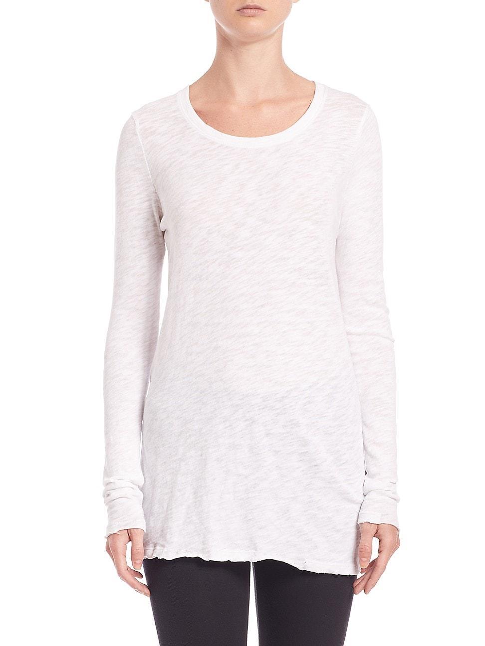 Womens Destroyed Wash Long-Sleeve Slub Jersey Tee Product Image