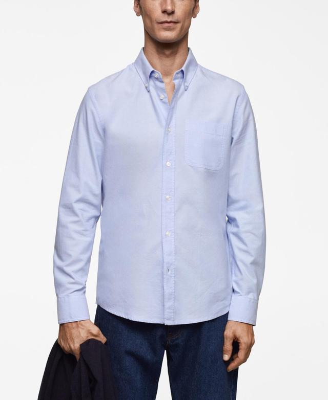 MANGO MAN - Regular fit Oxford cotton shirt sky blueMen Product Image