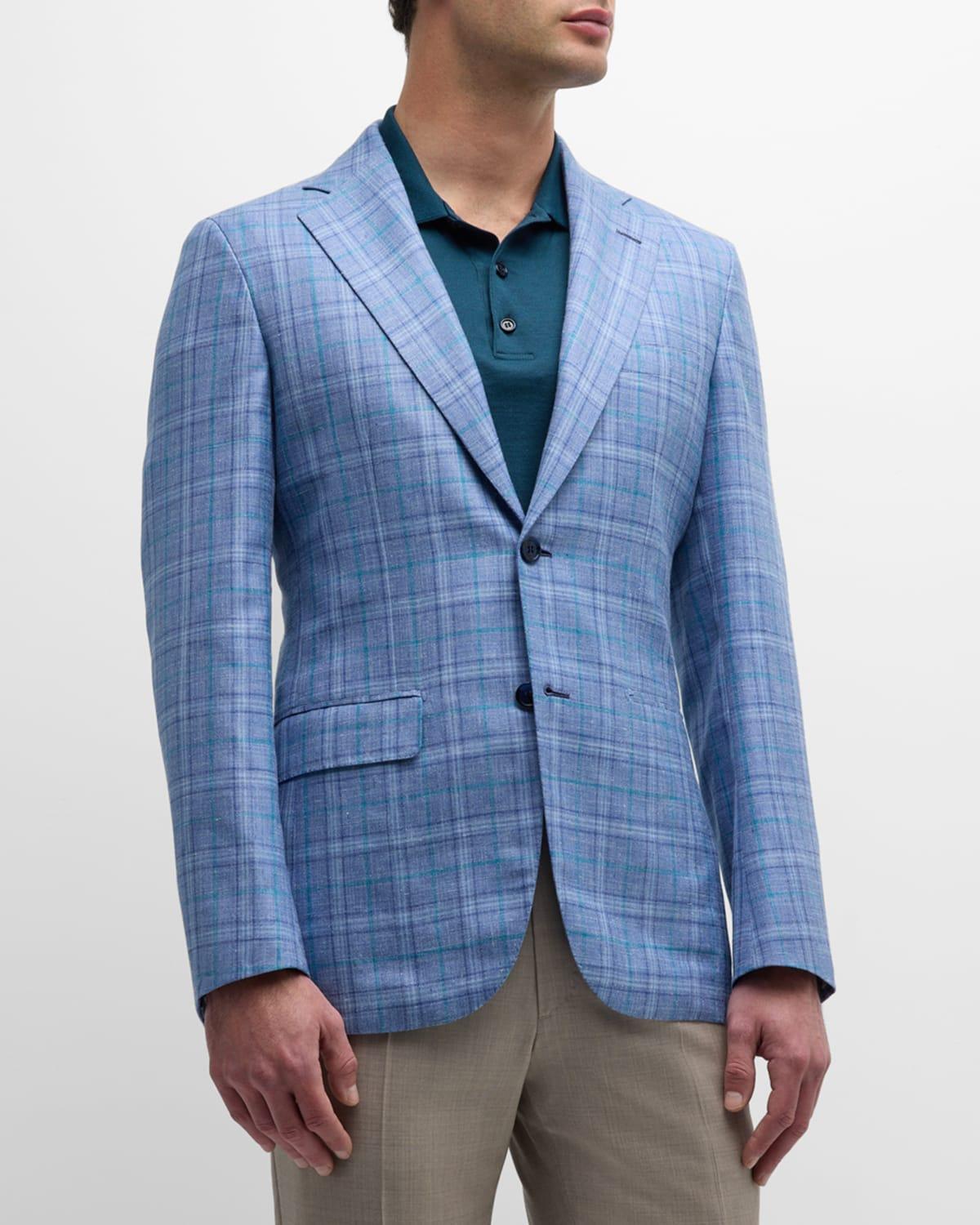 Mens Cashmere-Blend Plaid Sport Coat Product Image