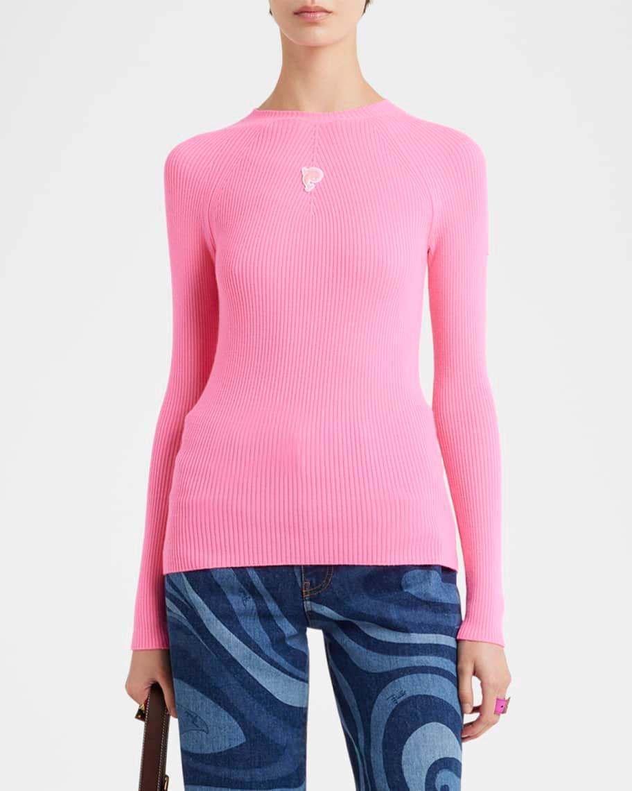 Fine Wool-Lycra Vanise Rib Long-Sleeve Top Product Image