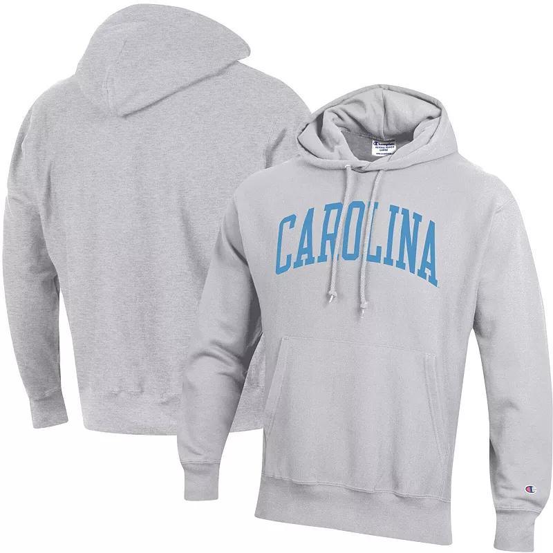 Mens Champion Heathered Gray North Carolina Tar Heels Team Arch Reverse Weave Pullover Hoodie Product Image