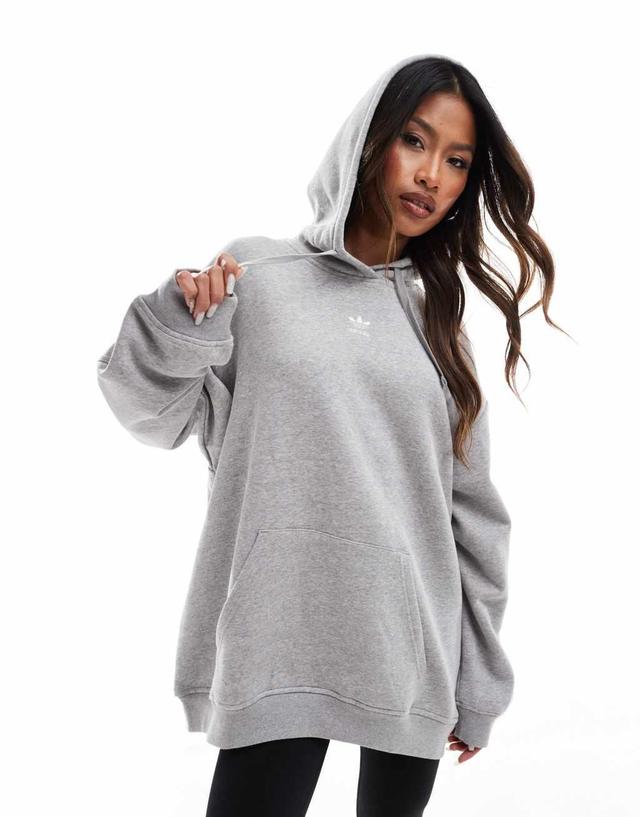 adidas Originals essential oversized hoodie in gray Product Image