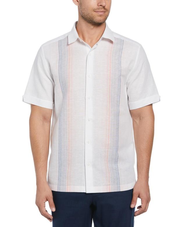 Cubavera Men's Linen Blend Gradient Stripe Panel Short Sleeve Shirt Product Image