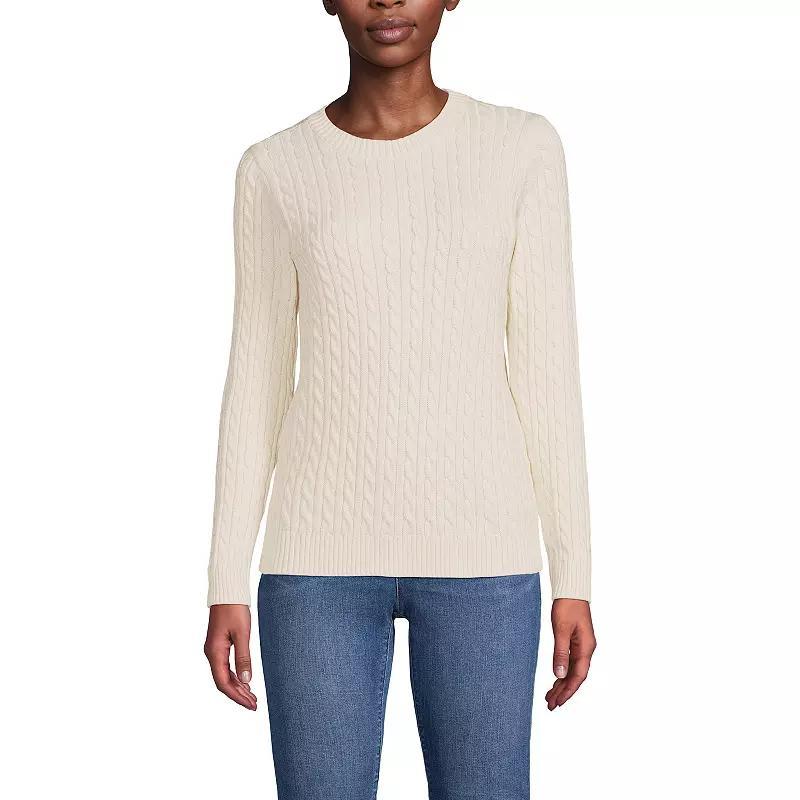 Womens Lands End Drifter Cable Crewneck Sweater Product Image