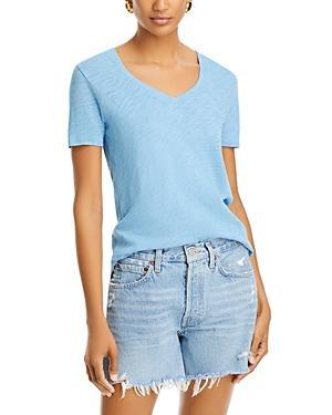 Womens Cotton Slub V-Neck Tee Product Image