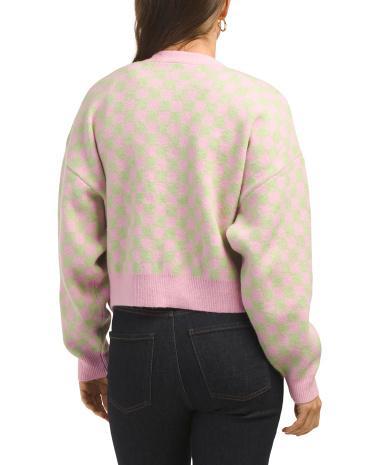 Long Sleeve Checkered Cardigan for Women Product Image