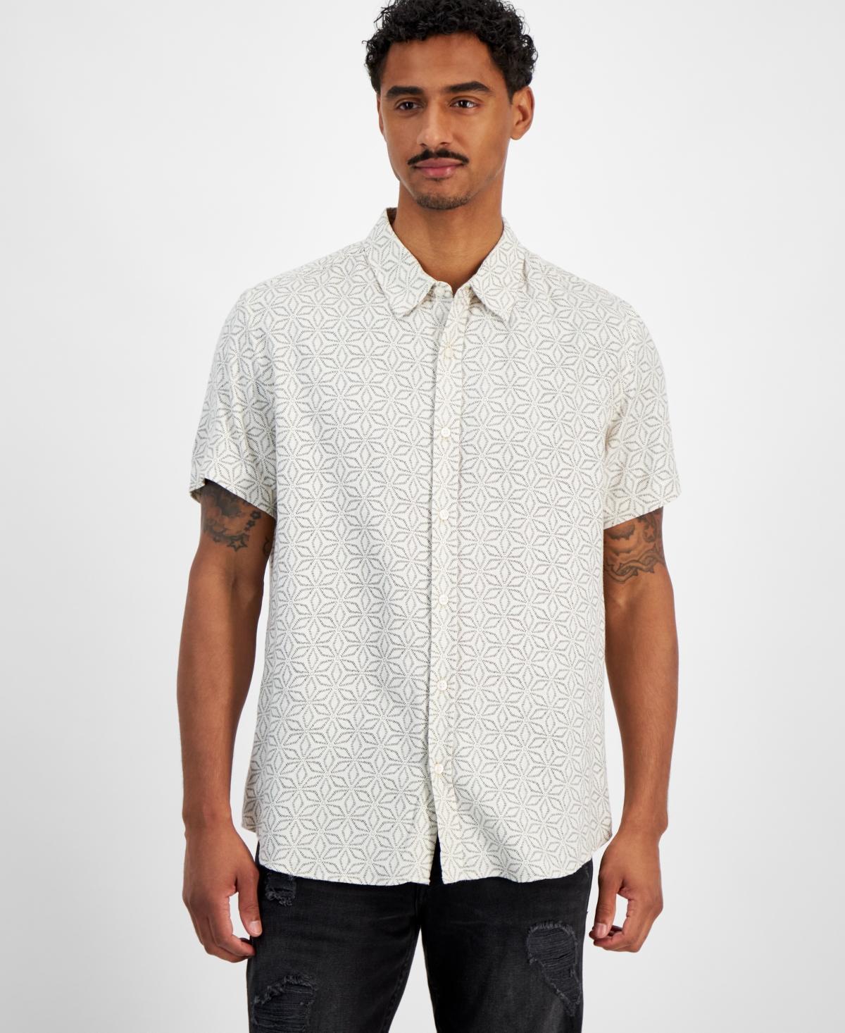 Guess Mens Leo Dobby Short Sleeve Button Front Shirt Product Image