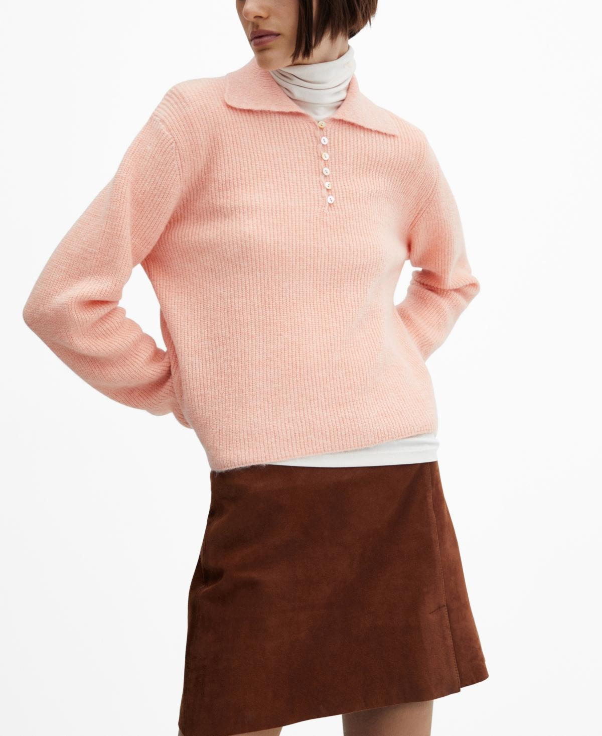 MANGO - Knitted polo neck sweater ecruWomen Product Image