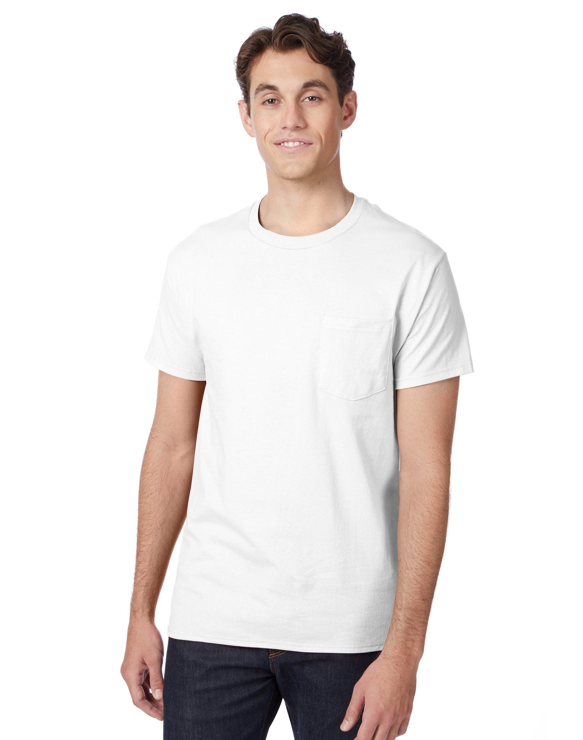 Hanes Mens Short Sleeve Pocket T-Shirt, 2-Pack Smoke Gray S Product Image