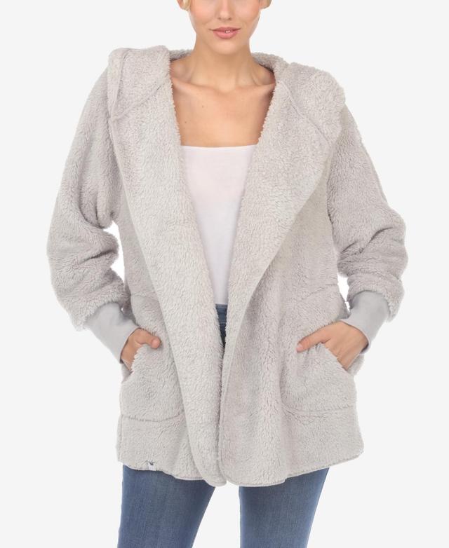 White Mark Womens Plush Hooded with Pockets Jacket Product Image