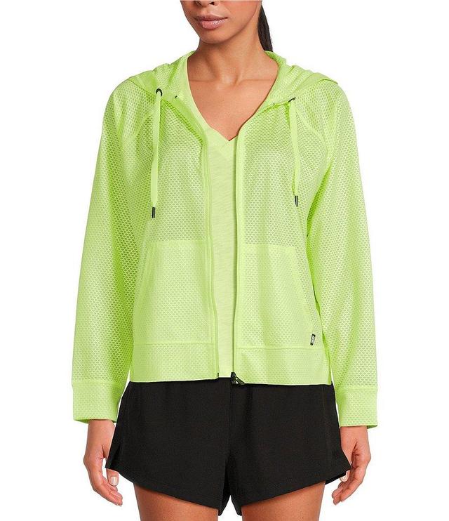 DKNY Sport by Donna Karan Chintz Honeycomb Mesh Full Zip Long Sleeve Hoodie Product Image