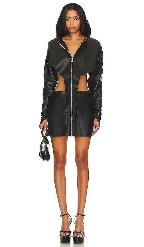 SAMI MIRO VINTAGE x REVOLVE V Cut Out Hoodie Dress Black. (also in M). Product Image