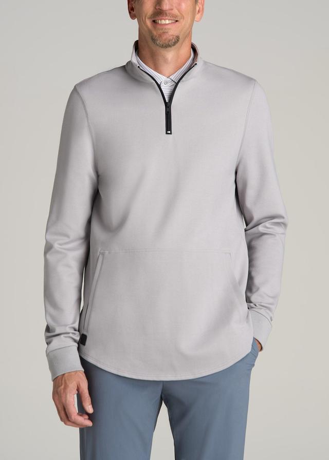 Fairway Popover Tall Men's Sweatshirt in Light Grey Male Product Image