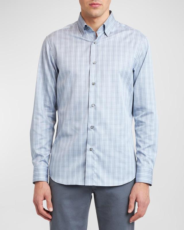 Men's Cotton Grid Check Sport Shirt Product Image