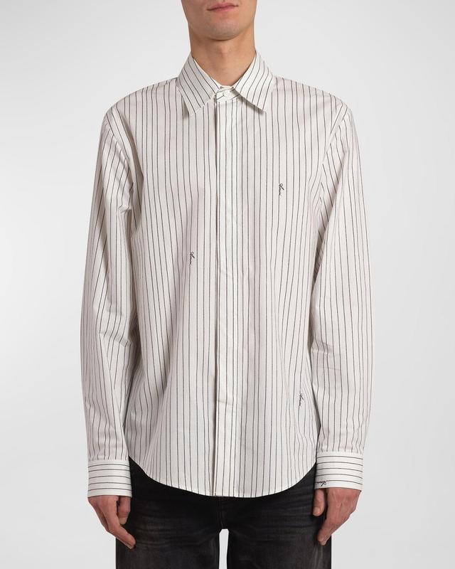 Mens Pinstripe Script Sport Shirt Product Image