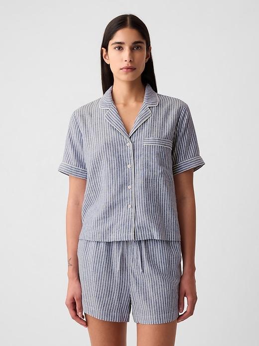 Linen-Blend PJ Shirt Product Image