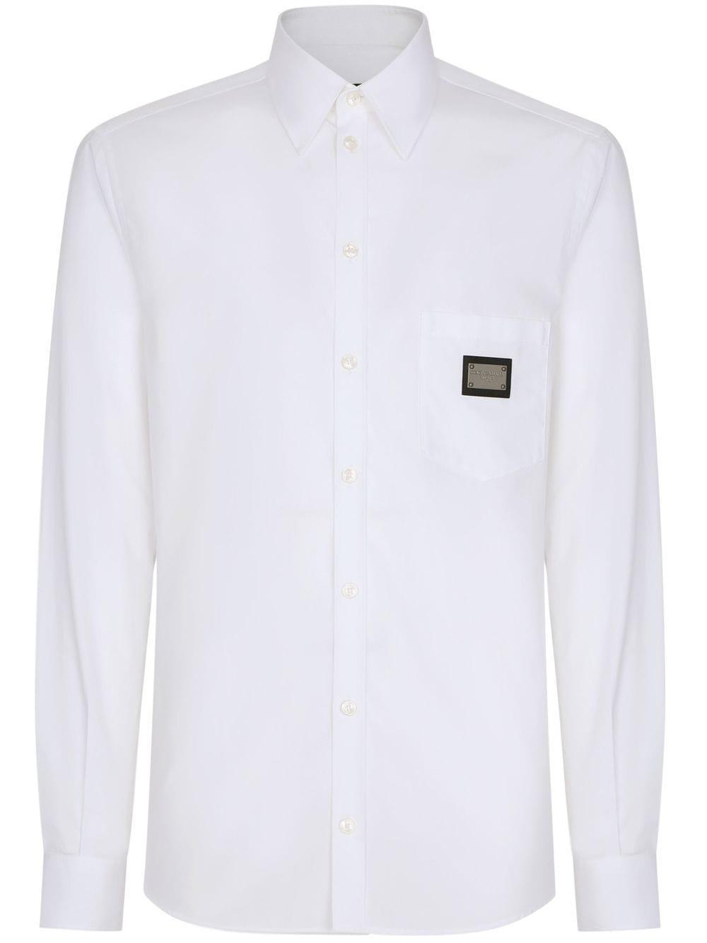 Logo-plaque Pocket Shirt In White Product Image