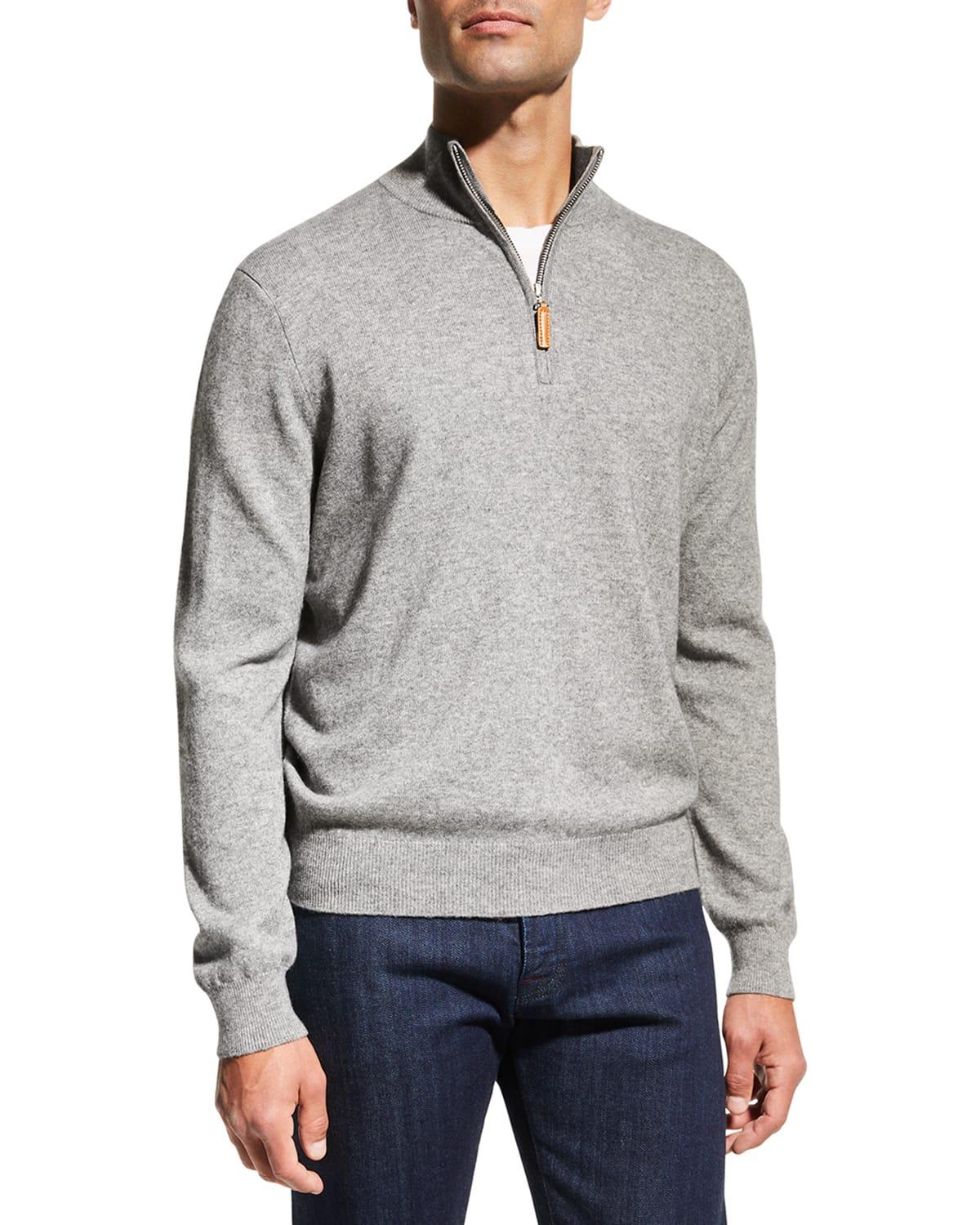 Mens Wool-Cashmere 1/4-Zip Sweater Product Image