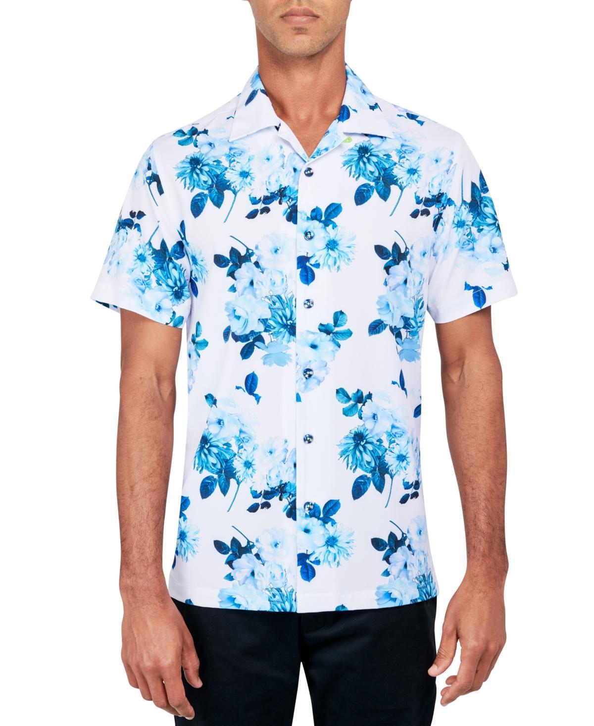 Society of Threads Mens Regular-Fit Non-Iron Performance Stretch Floral-Print Button-Down Camp Shirt Product Image