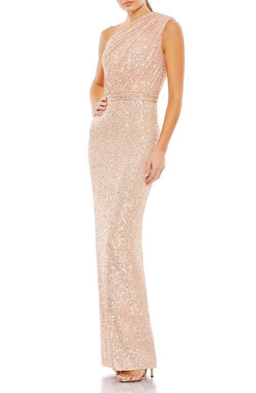 Womens Sequined Asymmetric Gown Product Image