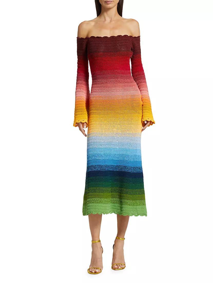 Ombré Crochet Midi-Dress Product Image