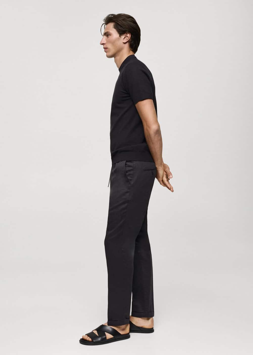 Mango Mens Linen Drawstring Pants Product Image