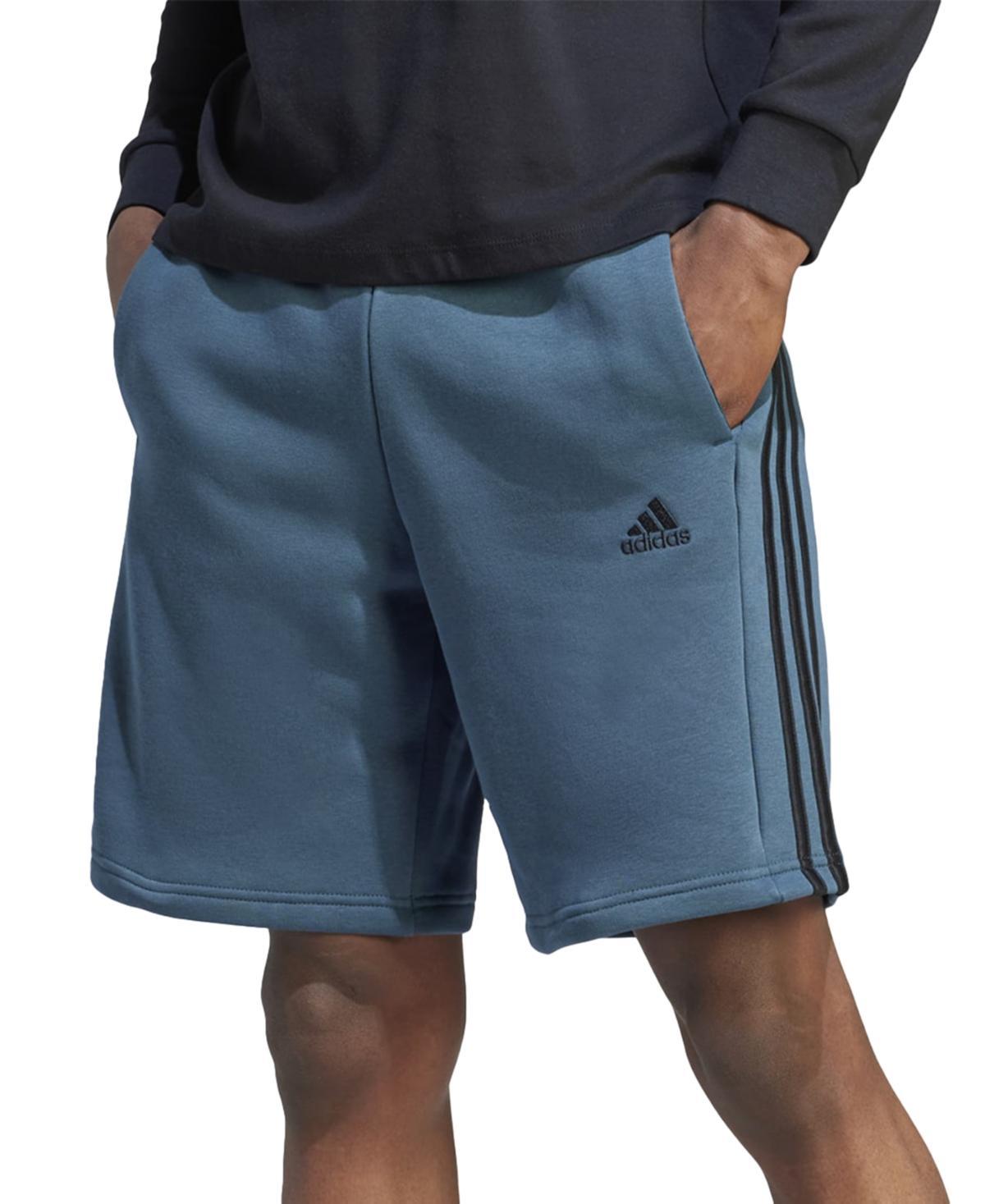 adidas Mens 3-Stripes 10 Fleece Shorts - Arctic Night Product Image