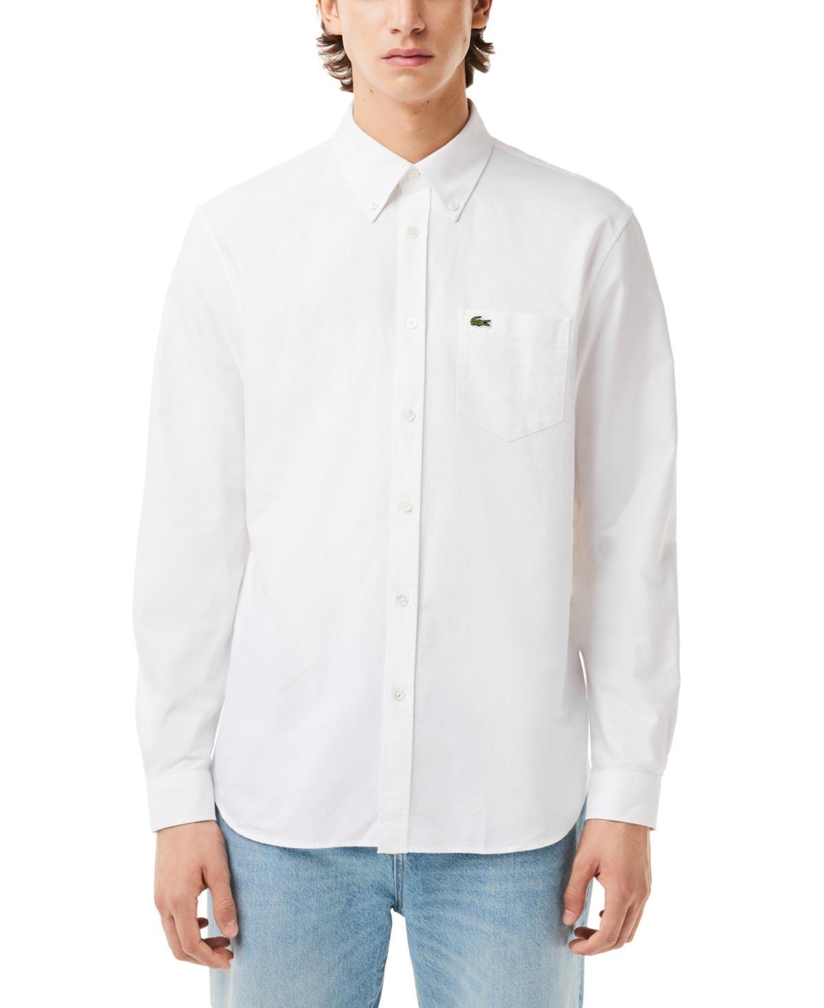 Lacoste Mens Woven Long Sleeve Button-Down Oxford Shirt Product Image