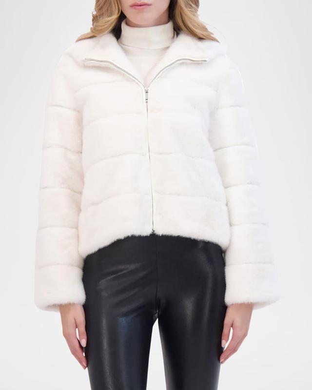 Mink-Like Faux Fur Hooded Jacket Product Image