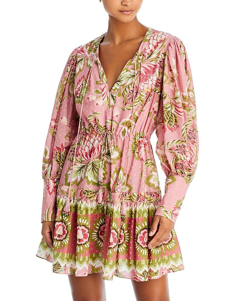 FARM Rio Aura Floral Print Long Sleeve Minidress Product Image