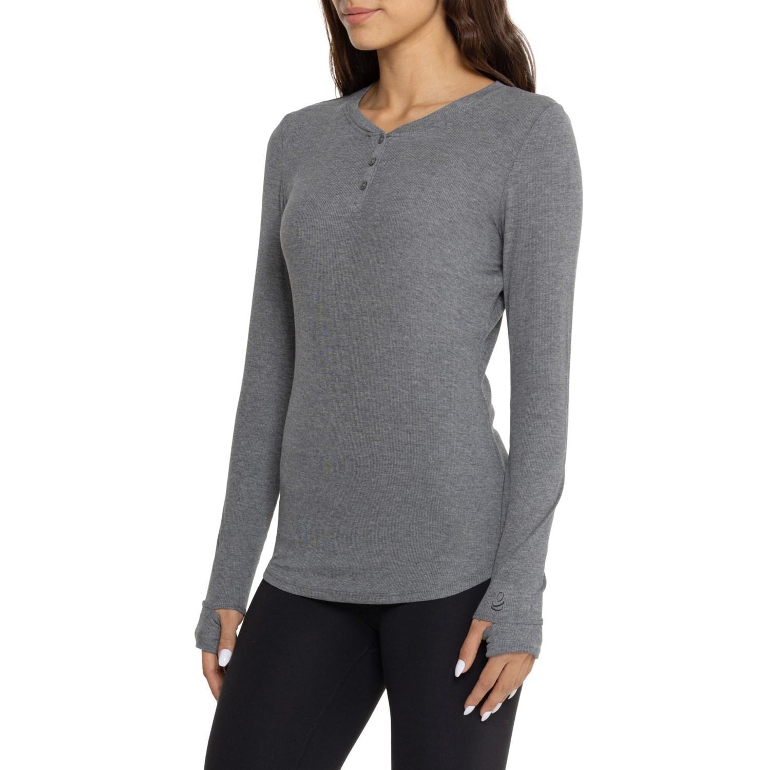 Cuddl Duds SoftWear Ribbed Henley Base Layer Top - Long Sleeve Product Image