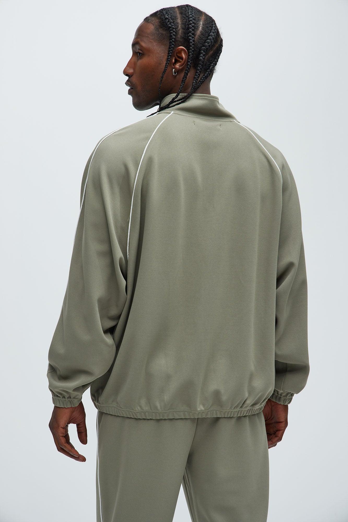 Terry Track Anorak - Olive Product Image