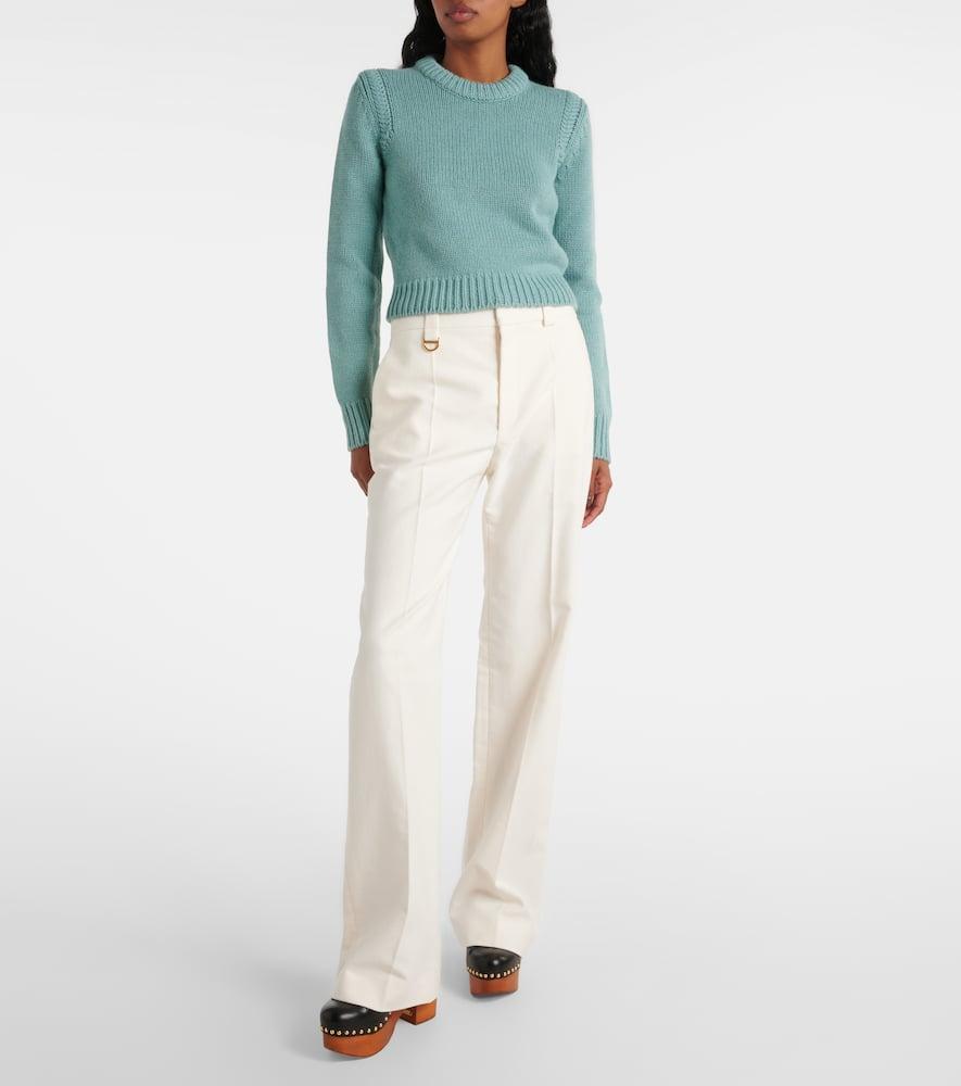 Cashmere And Cotton Sweater In Green Product Image