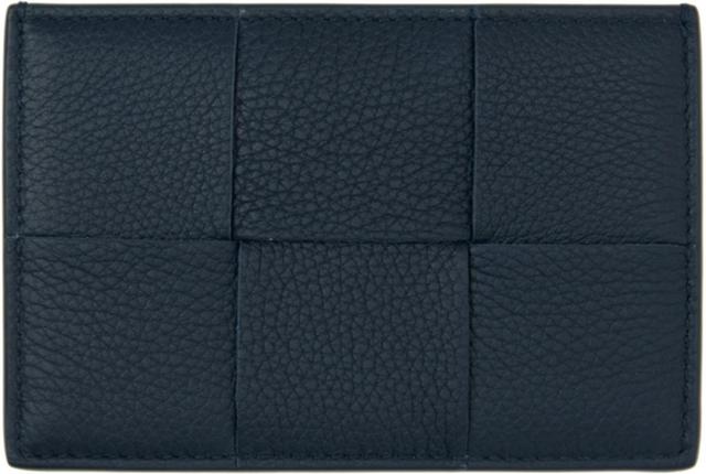 BOTTEGA VENETA Navy Credit Card Holder In 3124 Deep Blue/gold Product Image