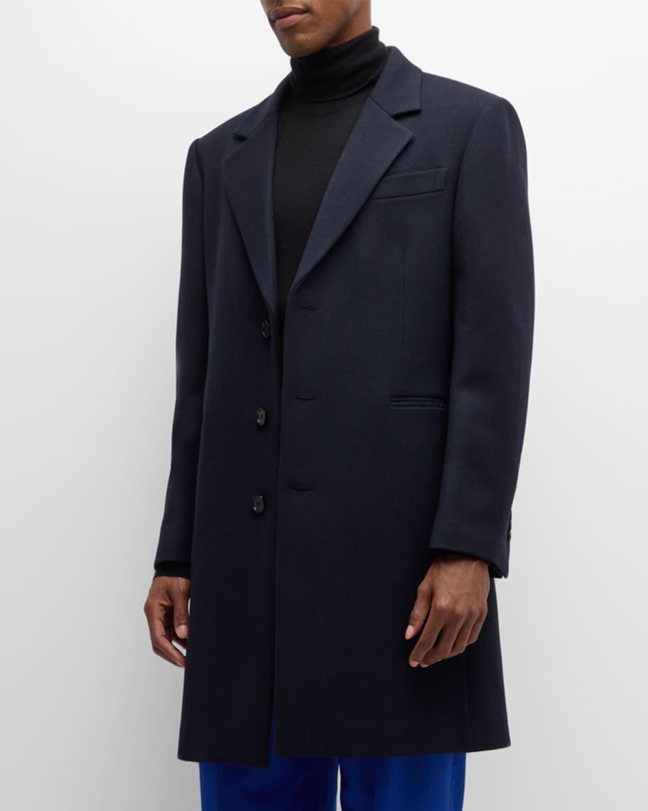 Men's Solid Wool Topcoat Product Image