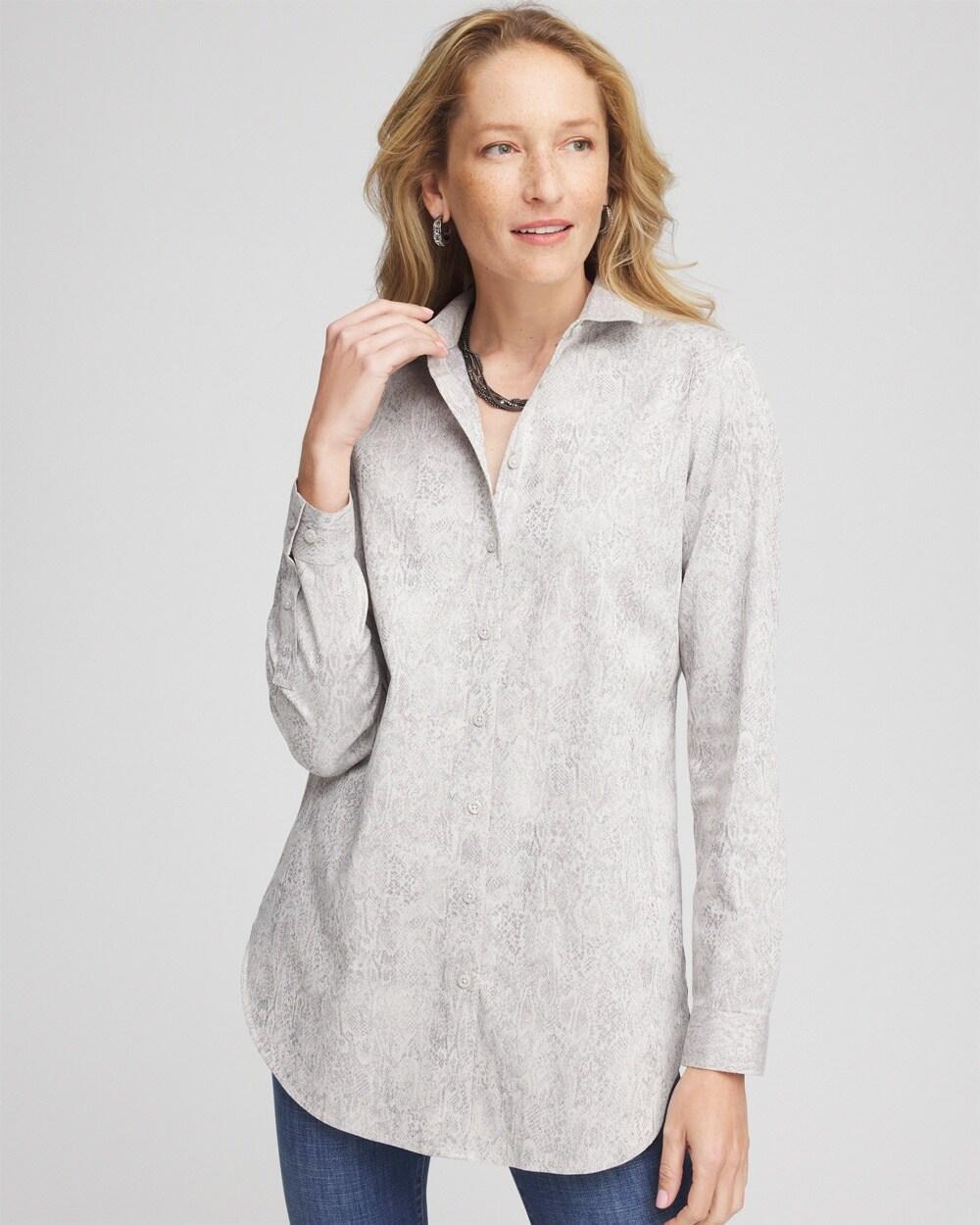 No Iron™ Python Print Jacquard Tunic Product Image