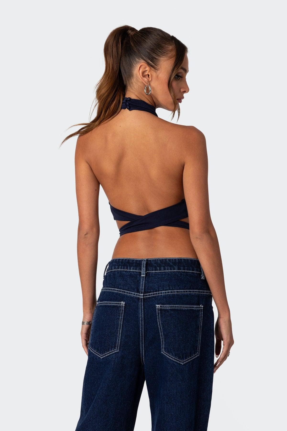 Hamlin Wrap Tie Crop Top Product Image