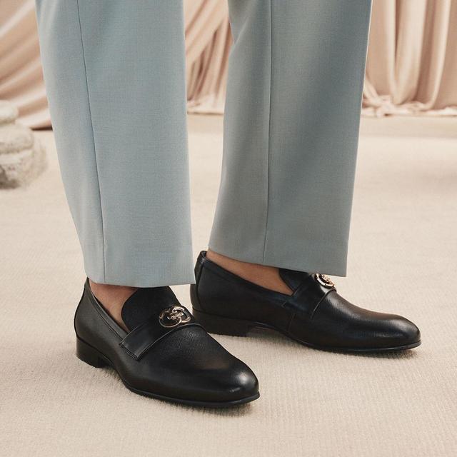 Montecarlo Black Leather Embossed Men's Loafers & Slip-Ons | ALDO US Product Image