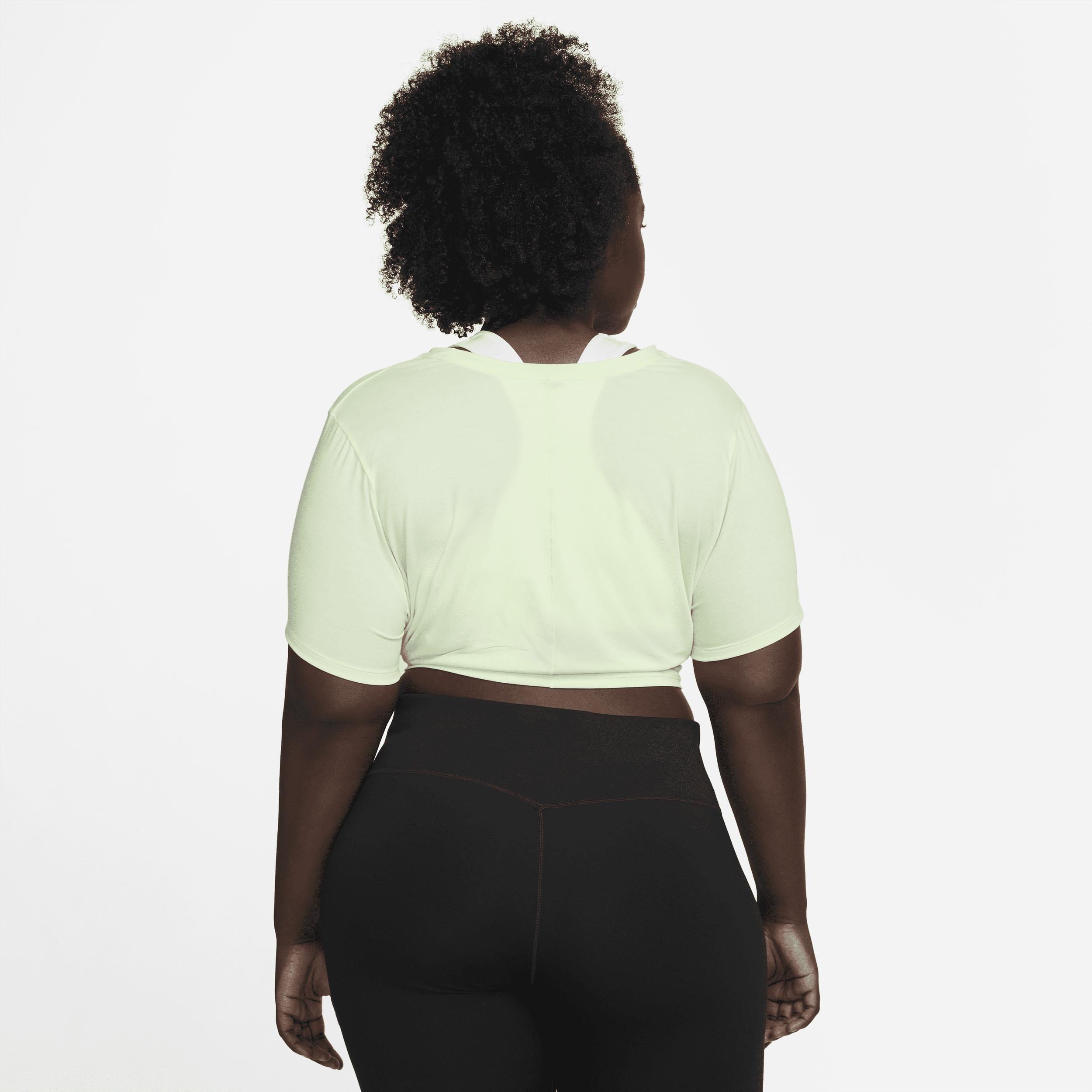 Nike Women's Dri-FIT One Luxe Twist Cropped Short-Sleeve Top (Plus Size) in Green, Size: 2X  Product Image