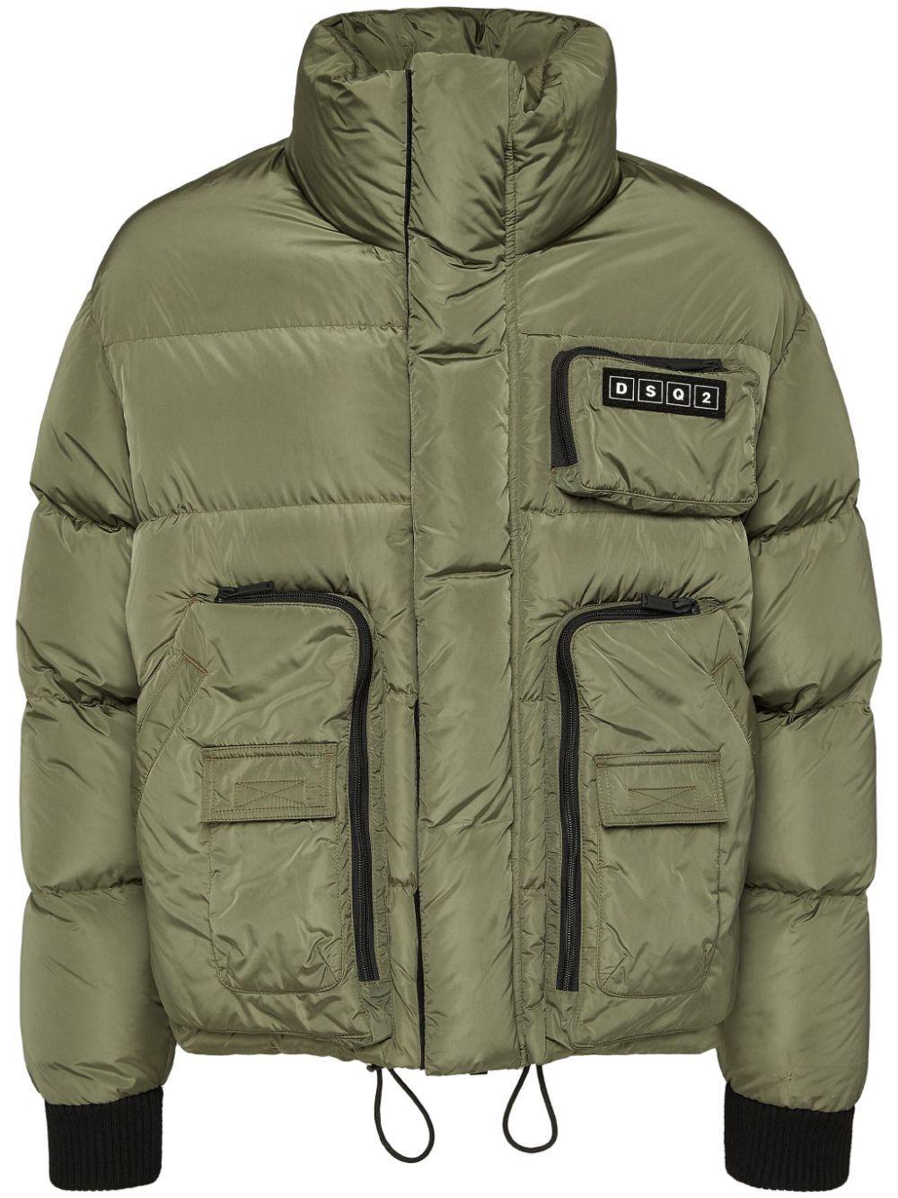 DSQUARED2 Logo-patch Padded Jacket In Green Product Image